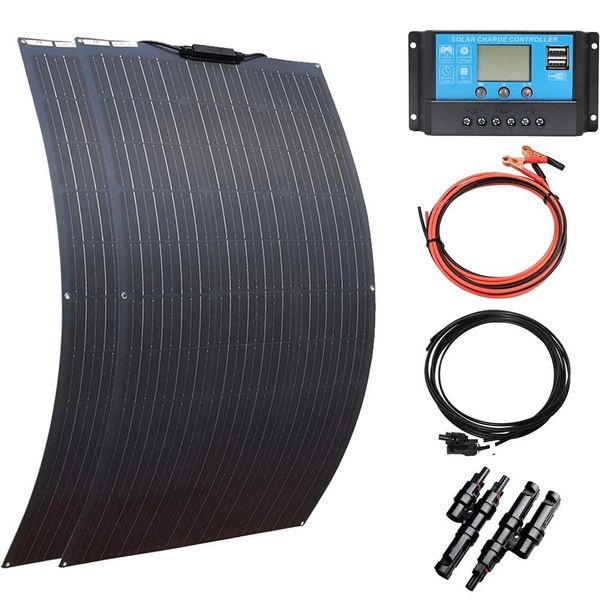 Kit Di Pannelli Solari Flessibili, Alta Efficienza Di Conversione, Applicazioni Versatili, Kit Di Pannelli Solari Da 200 W-image