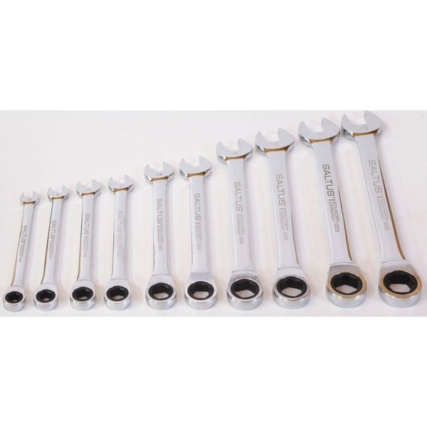 Saltus Set Di 10 Pezzi Di Chiavi Ad Anello A Cricchetto Set Professionale 8-19 Mm Cricchetto Cv-image