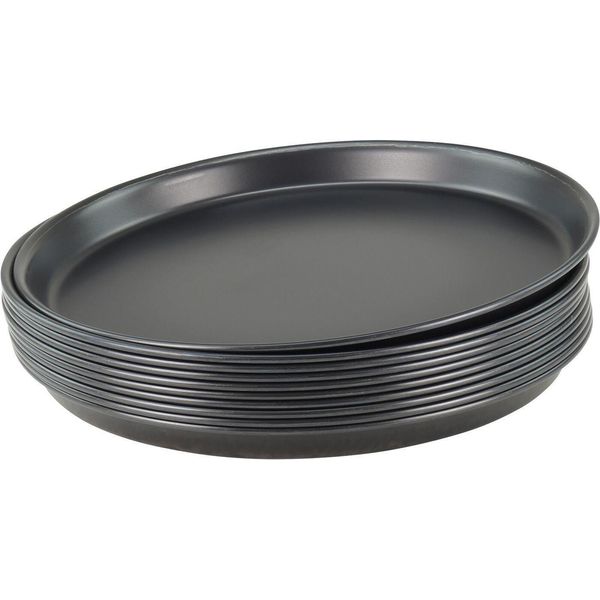 10 Pezzi Vassoio Per Pizza Rotondo In Metallo Blu Ø 30 Cm Qualità Professionale Pesante-image