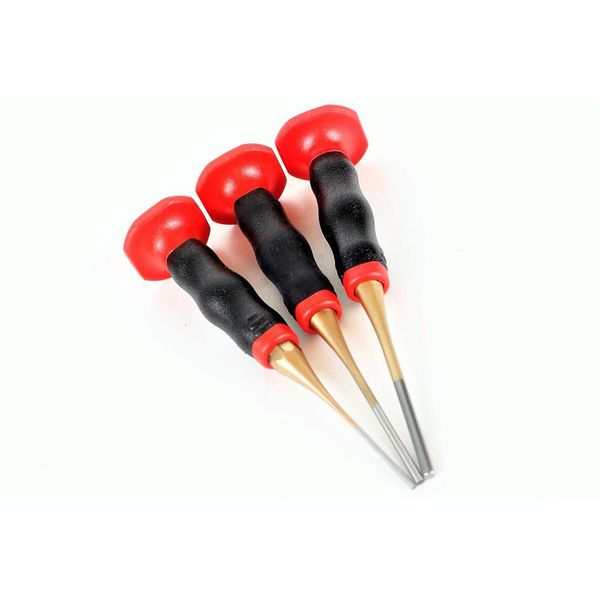 Rennsteig Set Di Punzoni Per Spine 3 Pezzi Con Protezione Per La Mano 2-4 Mm Scalpello Punzone Centrale Driver-image