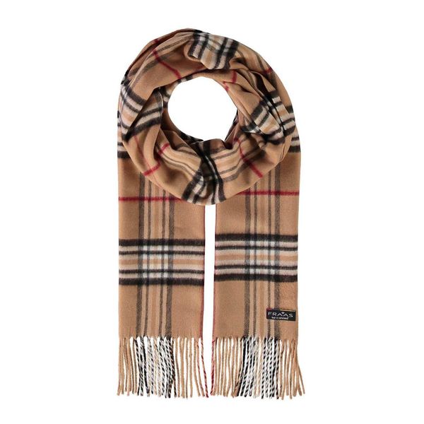Fraas Sciarpa Cashmink® Scarf With Fraas Plaid Camel Marrone Multicolore-image