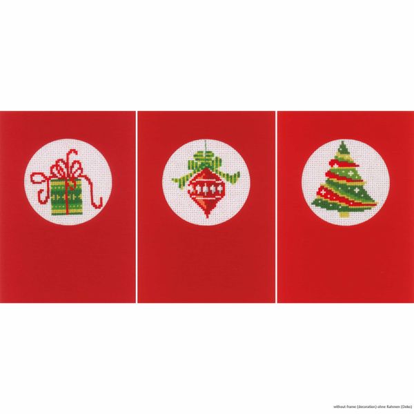 Vervaco Set Di Biglietti D'auguri A Punto Croce "Christmas Set Of 3"", Schema Di Conteggio"-image