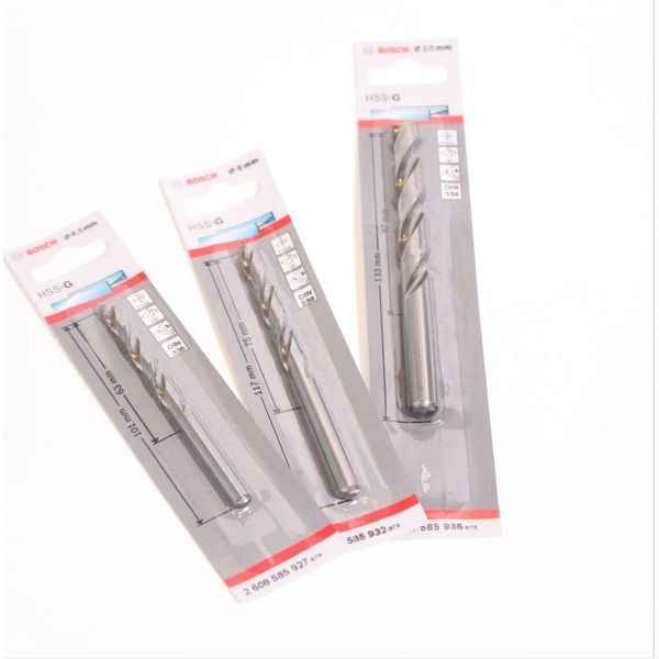 Bosch Metal Drill Bit Professional Set 3 Pezzi Punte In Metallo Duro Rettificate HSS-G-image