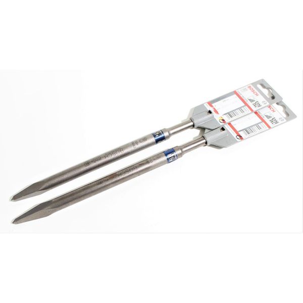 2X Scalpello A Punta Bosch 250 Mm Scalpello Sds Plus Quadrato N. 2609390576 Muro In Calcestruzzo-image