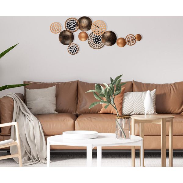 Wallity, Bronte - CH103-3, Decorazione Da Parete, Multicolore, Metallo, 90 X 42 X 8 Cm-image