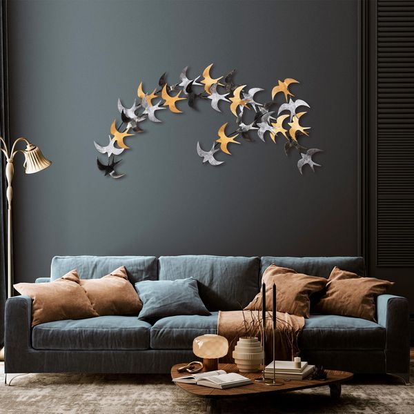Wallity, Kirlangiç, Decorazione Da Parete, Multicolore, Metallo, 137 X 62 Cm-image