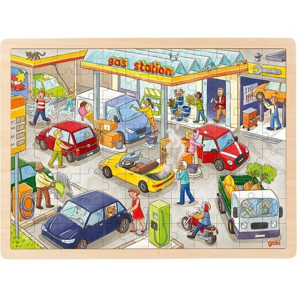Goki Puzzle In Legno Stazione Di Servizio 96 Pezzi-image