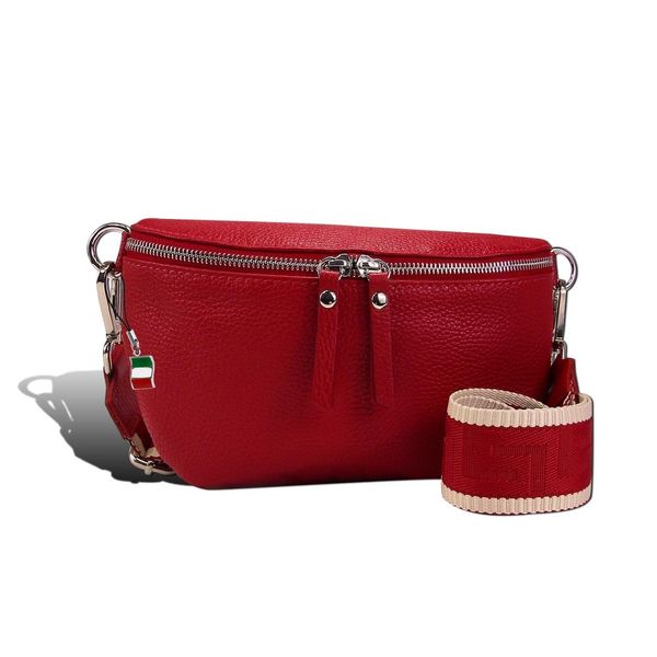 Cintura Borsa Rosso Multicolore Florence Tracolla Pelle Coordinata D2OTF807R-image