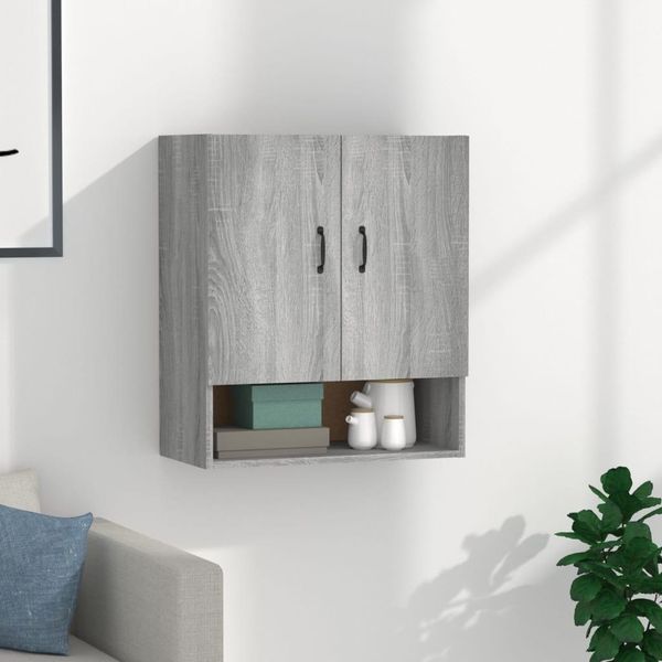 The Living Store Armadio A Muro Grigio Sonoma 60X31X70 Cm Materiale Legno-image