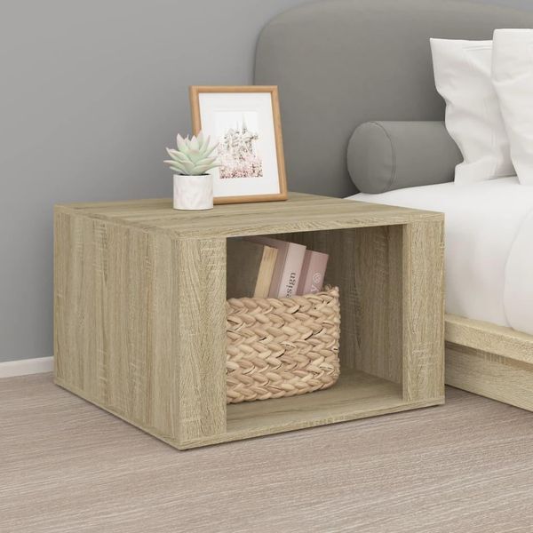 The Living Store Comodino Rovere Sonoma 57X55X36 Cm Materiale Legno-image