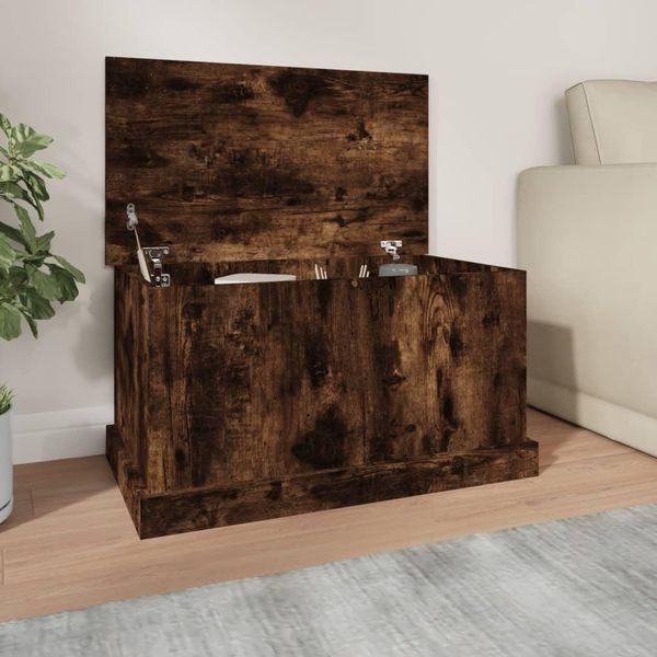 The Living Store Cassapanca In Rovere Fumé 70X40X38 Cm Materiale In Legno-image