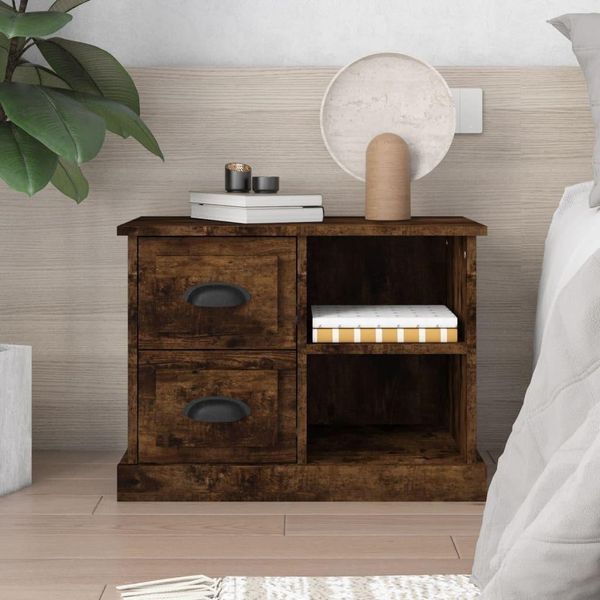 Maison Exclusive - Comodino In Rovere Affumicato 60X35,5X45 Cm-image