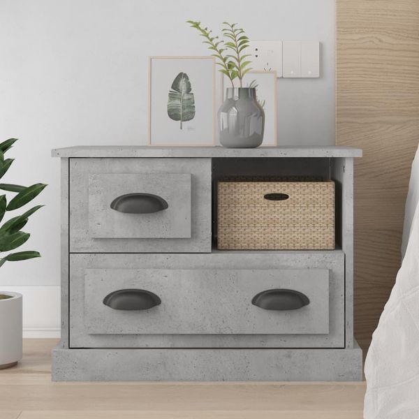 Maison Exclusive - Comodino Grigio Cemento 60X39X45 Cm-image