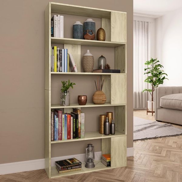 The Living Store Libreria/Divisorio Sonoma Rovere 80X24X159 Cm Materiale In Legno-image