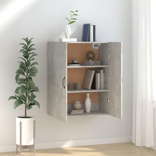 The Living Store Parete Attrezzata Grigio Cemento 69,5X34X90 Cm Materiale Legno-image