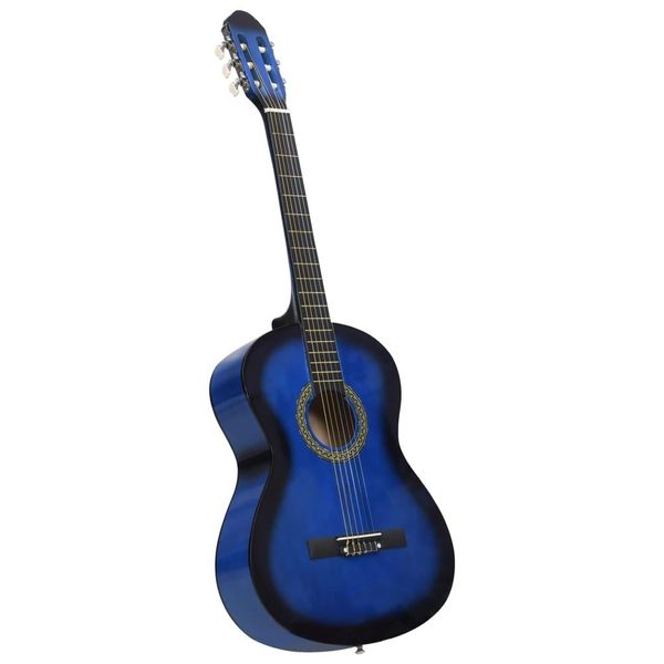 The Living Store Chitarra Classica Per Principianti Blu 4/4 39" In Legno Di Limo"-image