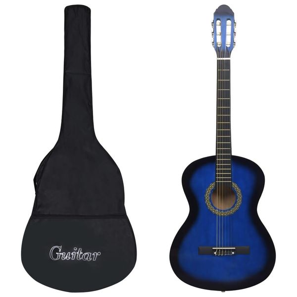 The Living Store Set Di 12 Pezzi Di Chitarra Classica Per Principianti Blu 4/4 39""-image