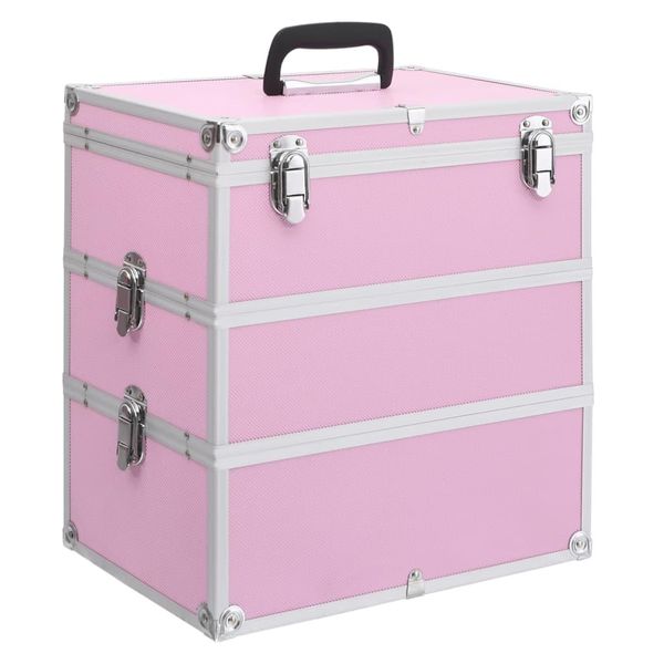 The Living Store Astuccio Per Cosmetici 37X24X40 Cm Rosa Alluminio-image