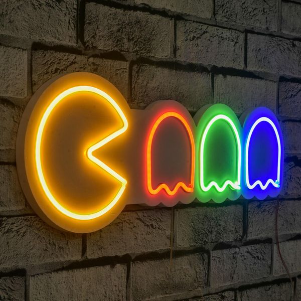 Opviq, Pacman - Multicolore, Strisce Led, Multicolore, Strisce Al Neon Flessibili, 55 X 19 X 2 Cm-image