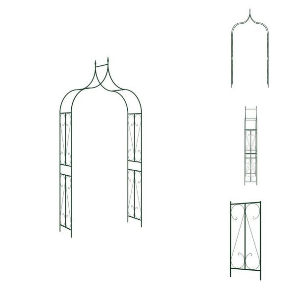 Vidaxl Arco Di Rose Verde Scuro 120X38X258 Cm In Ferro - Archi Di Rose, Graticci E Pergole-image