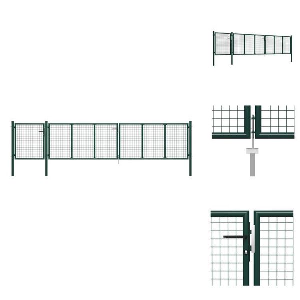 Vidaxl Cancello Da Giardino In Acciaio 500×75 Cm Verde - Cancelli Da Giardino-image