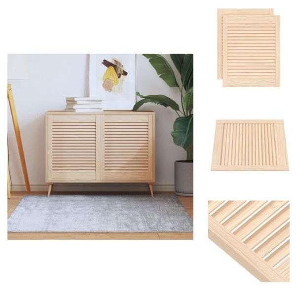 Vidaxl Ante Dell'armadio A Doghe 2 Pezzi 61,5X49,4 Cm In Legno Massiccio - Ante Dell'armadio-image