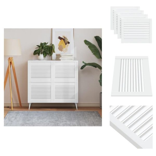 Vidaxl Ante Dell'armadio A Doghe 4 Pezzi Bianco 39,5X49,4 Cm Legno Massiccio - Ante Dell'armadio-image