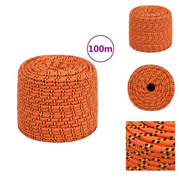 Vidaxl Corda Per Barca Arancione 8 Mm 100 M Polipropilene - Corde-image