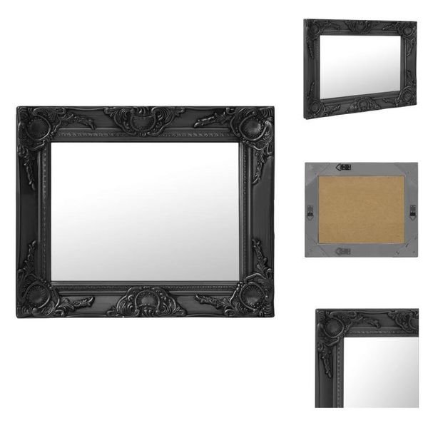 Vidaxl Specchio Da Parete In Stile Barocco 50X40 Cm Nero - Specchio-image