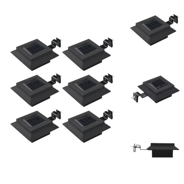 Vidaxl Luci Solari Per Esterni 6 Pezzi Led Quadrati 12 Cm Nero - Illuminazione Per Esterni-image