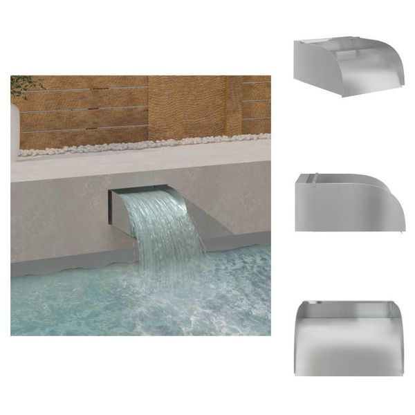 Vidaxl Cascata Con Led 30X34X14 Cm In Acciaio Inox 304 - Fontane E Cascate-image