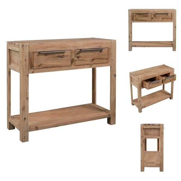 Vidaxl Tavolino 82X33X73 Cm In Legno Massiccio Di Acacia - Tavolini-image