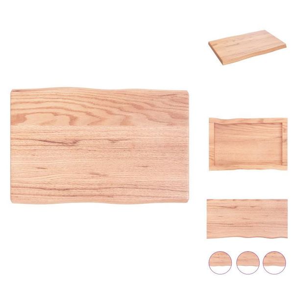 Vidaxl Piano Da Tavolo 60X40X(2-4) Cm In Legno Massiccio Trattato Bordo Albero - Piani Da Tavolo-image