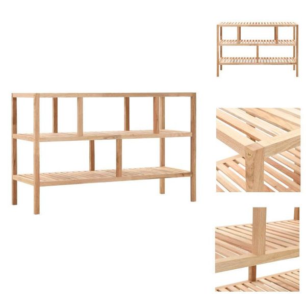 Vidaxl Mensola Da Bagno In Legno Massiccio Di Noce 100X40X65 Cm - Librerie E Scaffali-image