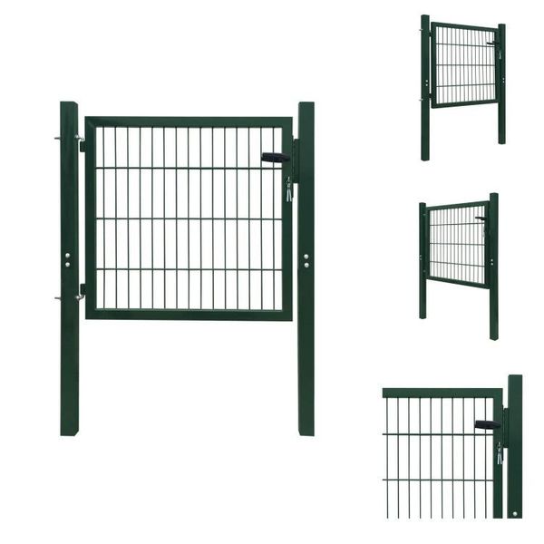 Vidaxl Cancello Di Recinzione In Acciaio Verde 105X150 Cm - Cancelli Da Giardino-image