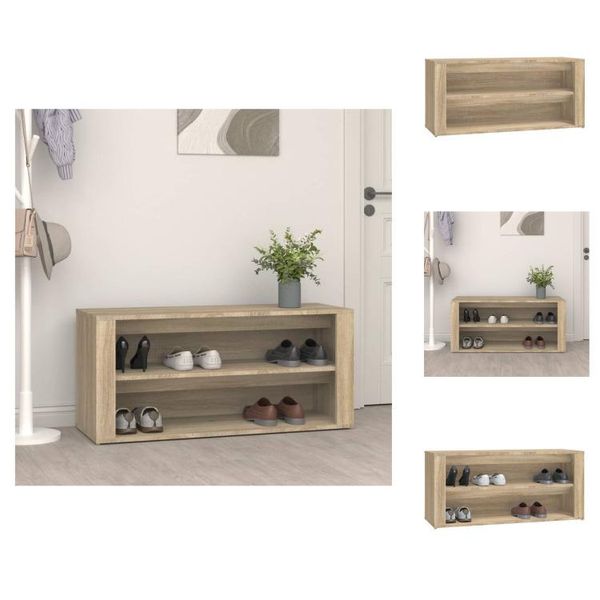 Vidaxl Portascarpe In Rovere Sonoma 100X35X45 Cm In Legno - Portascarpe E Armadietti-image