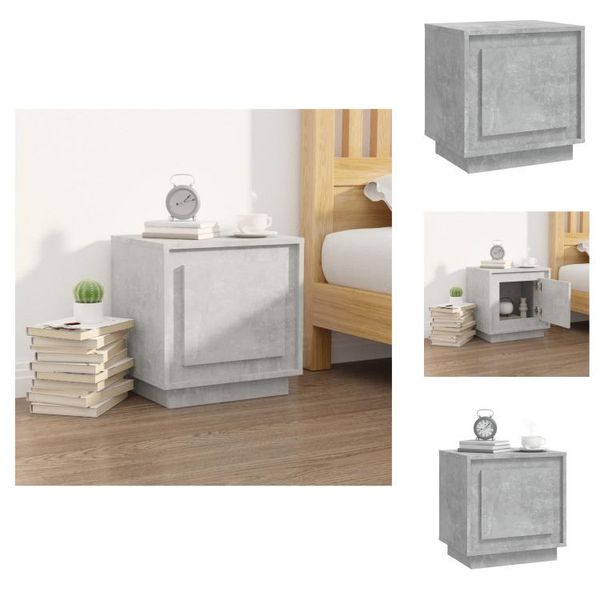 Vidaxl Comodino Grigio Cemento 44X35X45 Cm Materiale A Base Di Legno - Comodini-image