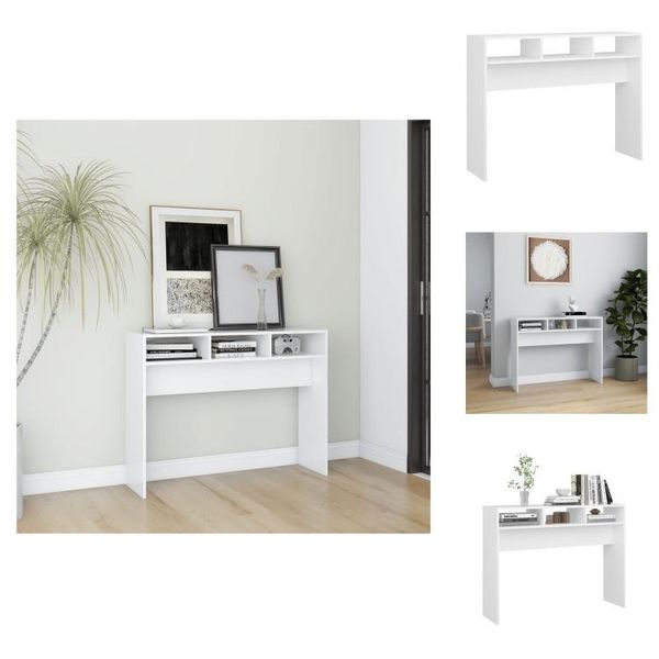 Vidaxl Consolle Bianca 105X30X80 Cm In Materiale Ligneo - Tavolini-image