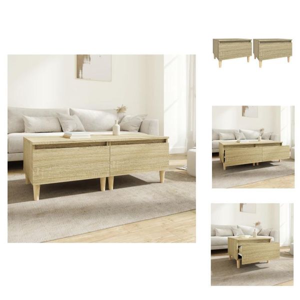 Vidaxl Tavolini 2 Pezzi Rovere Sonoma 50X46X35 Cm Materiale A Base Di Legno - Tavolini-image