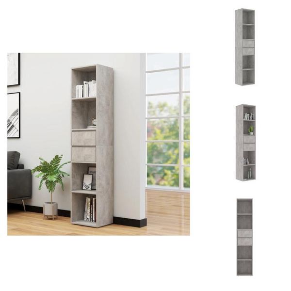 Vidaxl Libreria Grigio Cemento 36X30X171 Cm Materiale A Base Di Legno - Librerie & Librerie-image