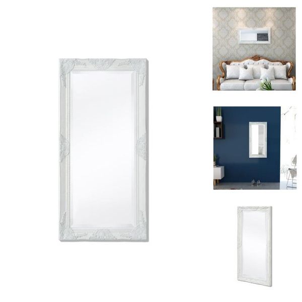 Vidaxl Specchio Da Parete In Stile Barocco 100X50 Cm Bianco - Specchio-image