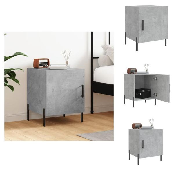 Vidaxl Comodino Grigio Cemento 40X40X50 Cm Materiale Legno - Comodini-image