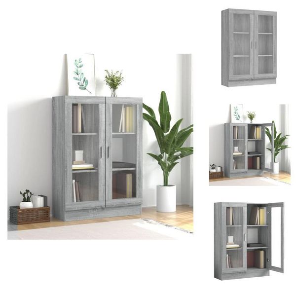 Vidaxl Vetrina Grigio Sonoma 82,5X30,5X115 Cm Materiale A Base Di Legno - Librerie E Scaffali-image