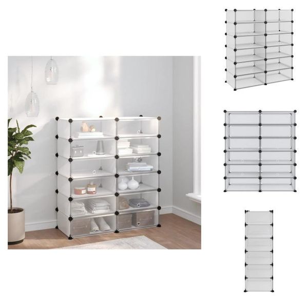 Vidaxl Portascarpe Trasparente 94,5X36,5X106 Cm Pp - Portascarpe E Armadietti-image