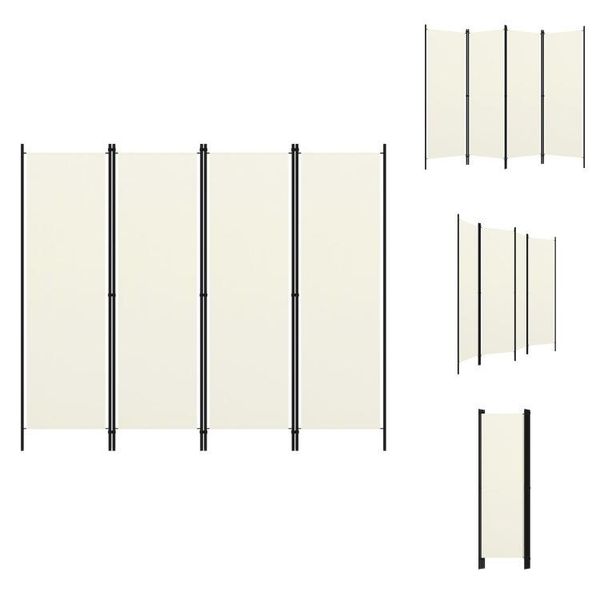 Vidaxl Divisorio 4 Pezzi Bianco Crema 200X180 Cm - Divisori Per Ambienti-image