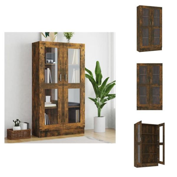 Vidaxl Vetrina In Rovere Fumé 82,5X30,5X150 Cm Materiale A Base Di Legno - Librerie E Scaffali-image