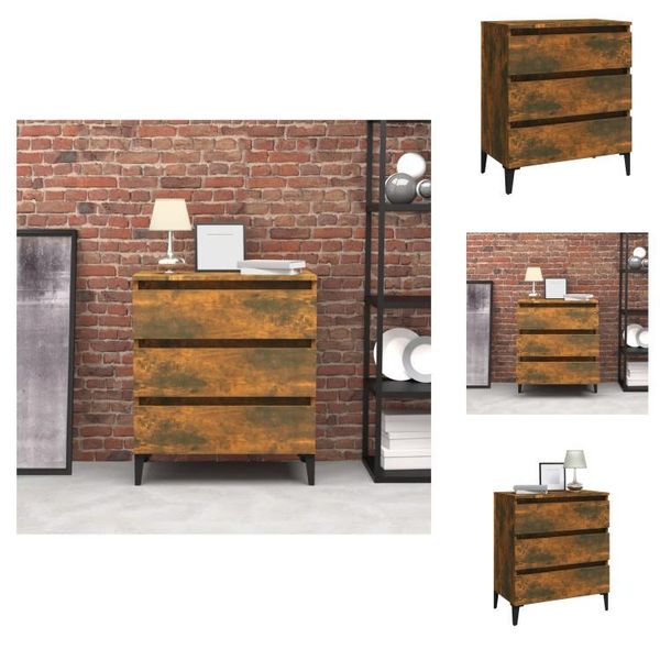 Vidaxl Credenza Rovere Fumé 60X35X69 Cm Materiale Legno - Credenze-image