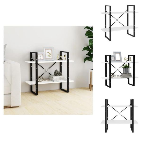 Vidaxl Libreria 2 Scomparti Bianca 80X30X70 Cm In Legno - Librerie E Scaffalature-image