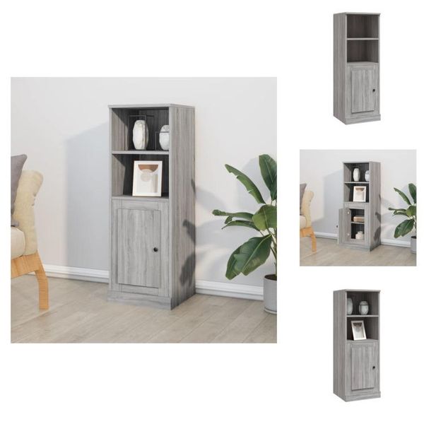 Vidaxl Credenza Grigio Sonoma 36X35,5X103,5 Cm Materiale A Base Di Legno - Credenze-image