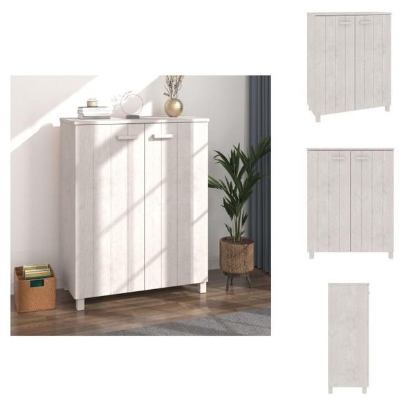 Vidaxl Scarpiera Hamar Bianco 85X40X108 Cm In Legno Di Pino Massiccio - Scarpiere E Armadietti-image